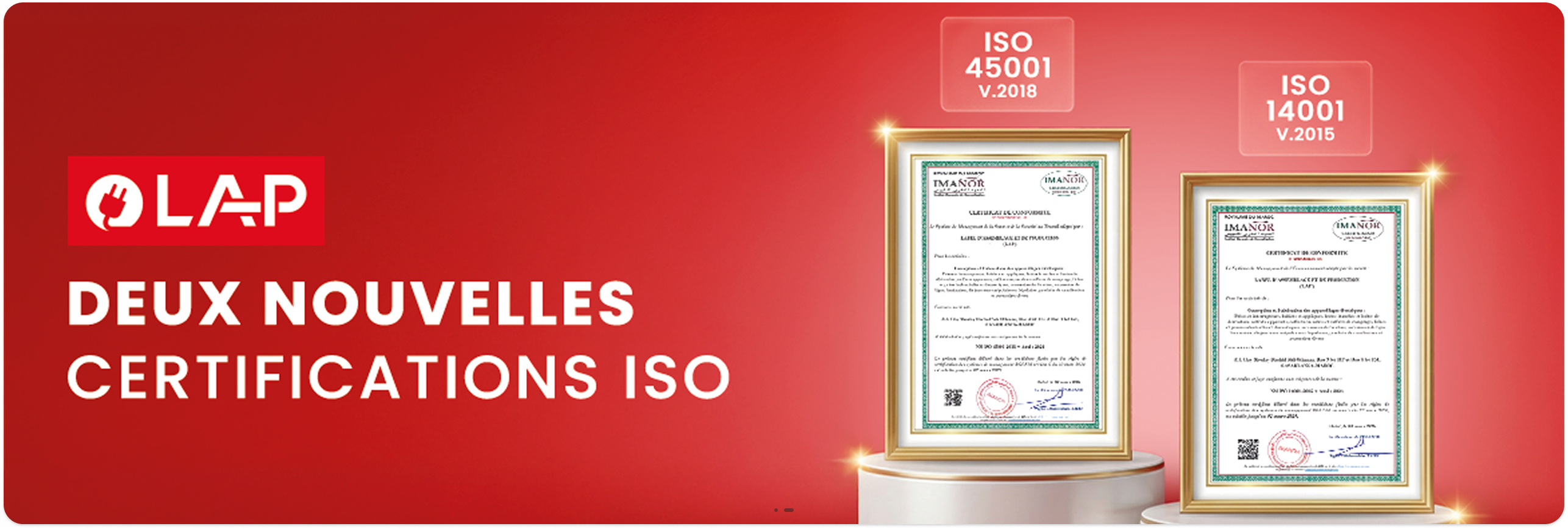 Mur de certificats ISO