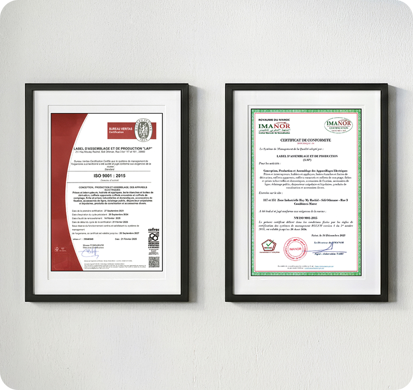 Certifications ISO 9001