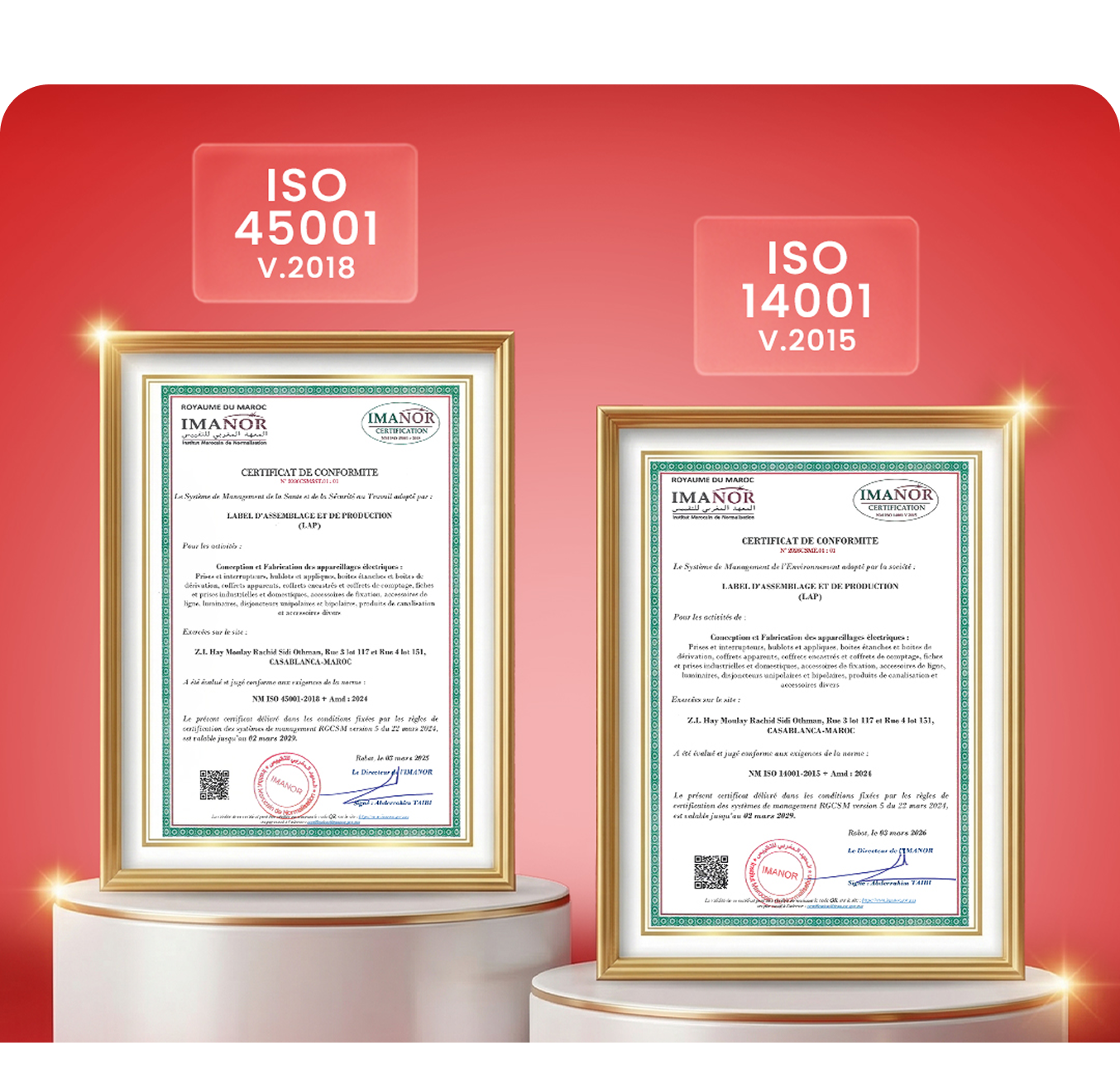 Deux nouvelles certifications ISO